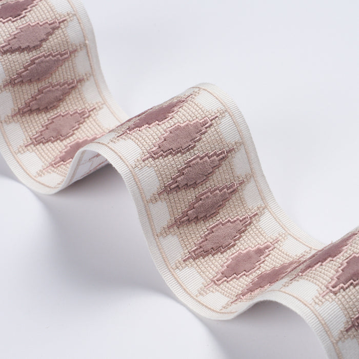 Schumacher Mireille Velvet Tape Rose Quartz Trim Sample 87870