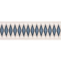 Schumacher Mireille Velvet Tape Blue Trim 87873
