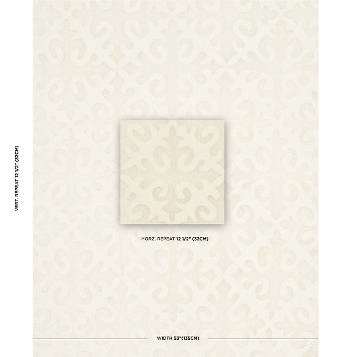 Schumacher Kyrgyzstan Wool Silk Oyster & Natural Fabric Sample 87990