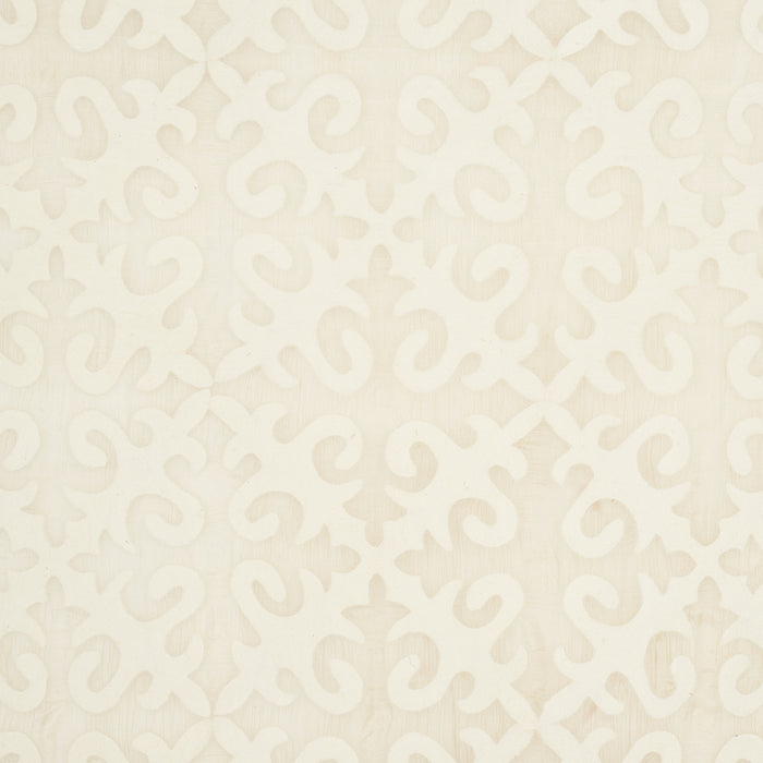 Schumacher Kyrgyzstan Wool Silk Oyster & Natural Fabric Sample 87990