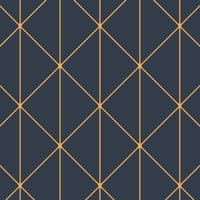Schumacher Diamonds Navy And Gold Wallpaper 8804