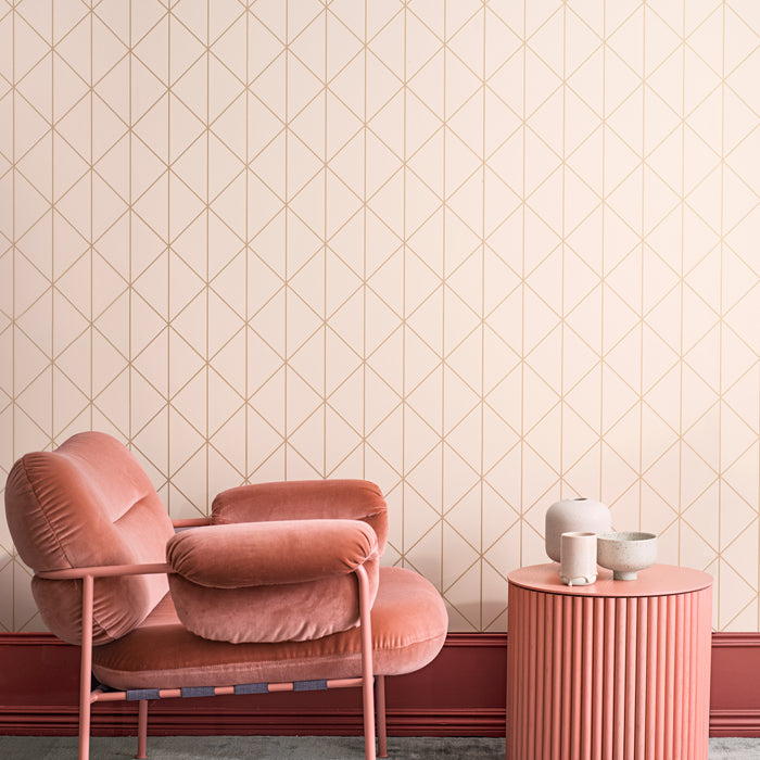 Schumacher Diamonds Petal And Gold Wallpaper Sample 8805