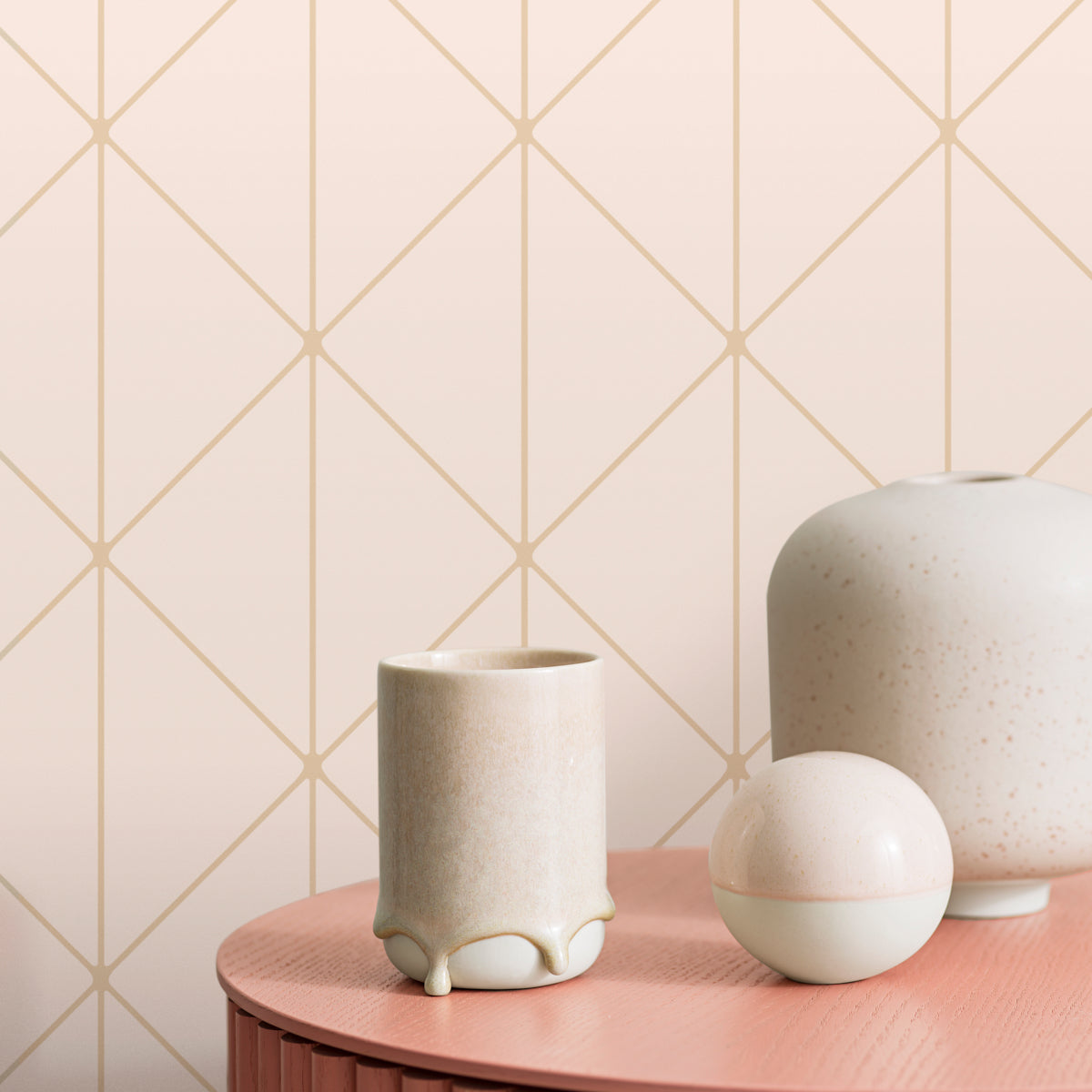 Schumacher Diamonds Petal And Gold Wallpaper Sample 8805