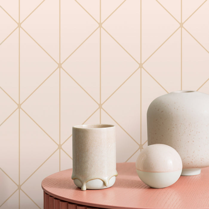 Schumacher Diamonds Petal And Gold Wallpaper Sample 8805