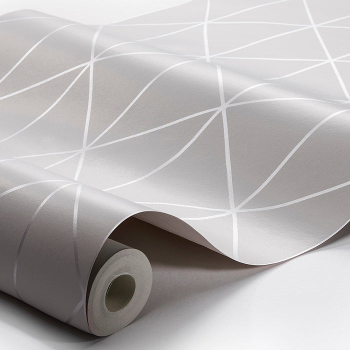 Schumacher Diamonds Grey And Silver Wallpaper Sample 8807