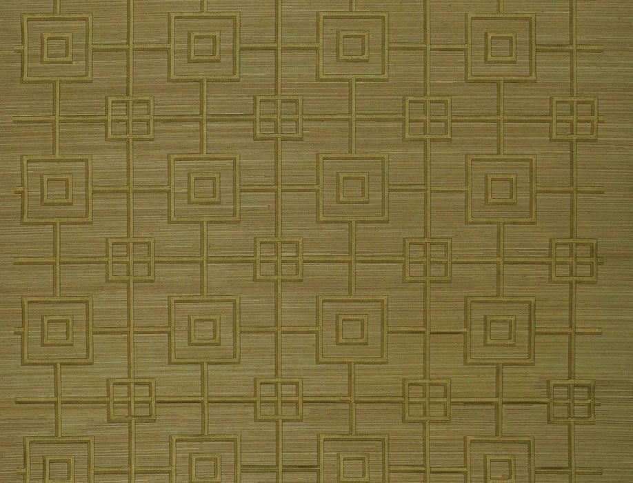 Jim Thompson Shadowbox  Antique Brass Wallpaper Sample JT021074004