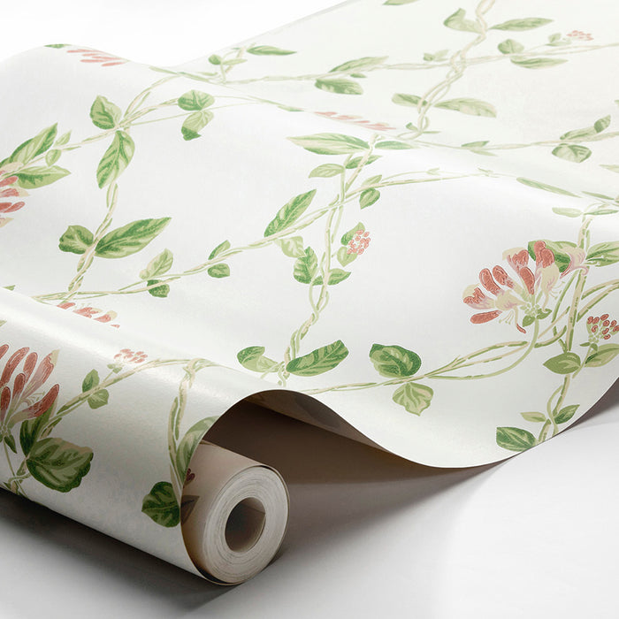 Schumacher Honeysuckle Ivory Wallpaper Sample 8852
