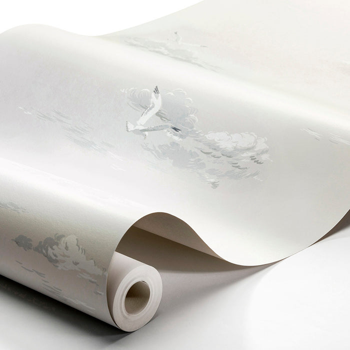 Schumacher Seagulls Grey Wallpaper Sample 8857