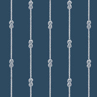 Schumacher Knot Stripe Navy Wallpaper 8858