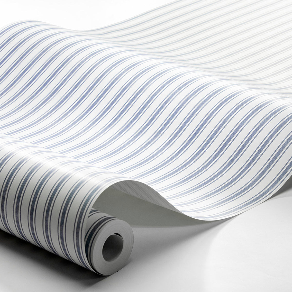 Schumacher Aspo Stripe Blue Wallpaper 8870