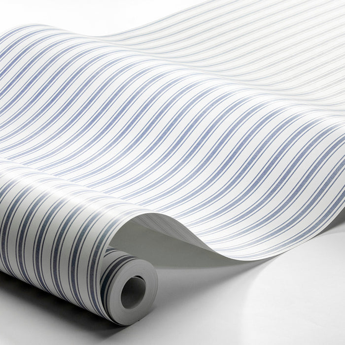 Schumacher Aspo Stripe Blue Wallpaper 8870