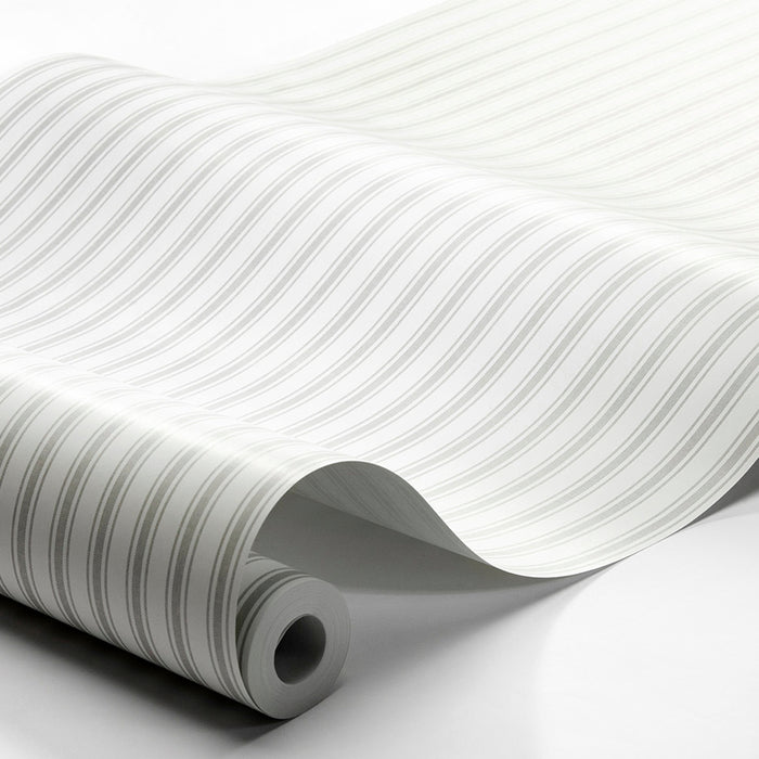 Schumacher Aspo Stripe Stone Wallpaper 8872