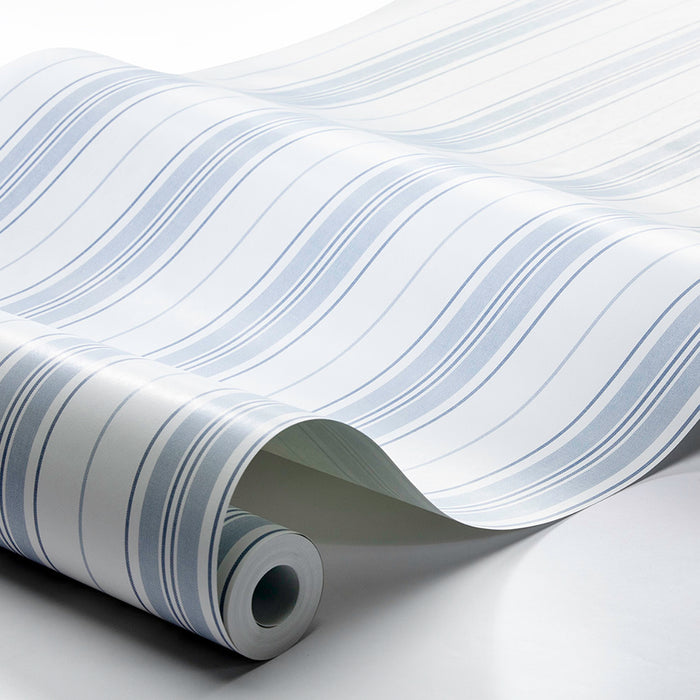 Schumacher HamnskAR Stripe Blues Wallpaper 8875
