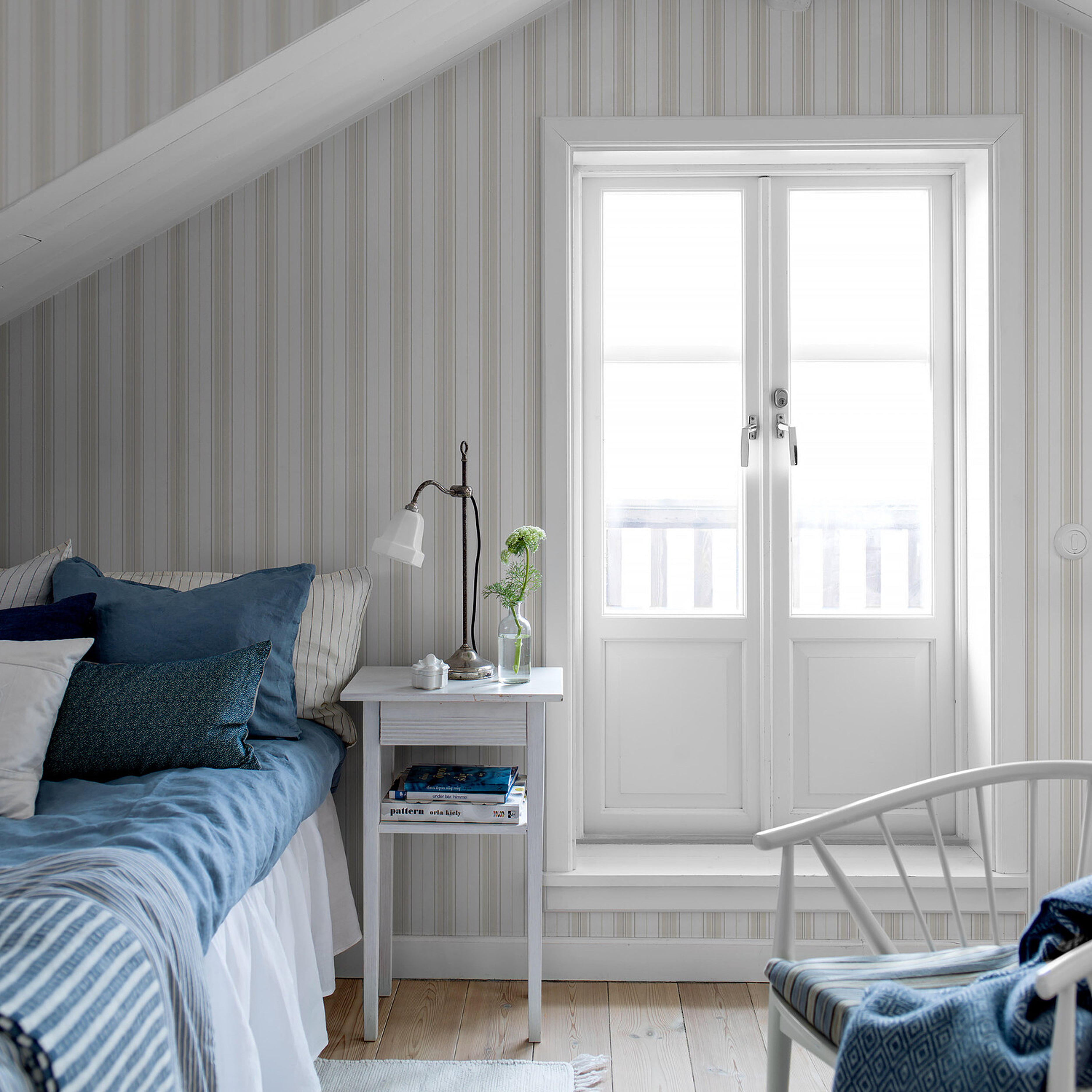 Schumacher HamnskAR Stripe Naturals Wallpaper 8877