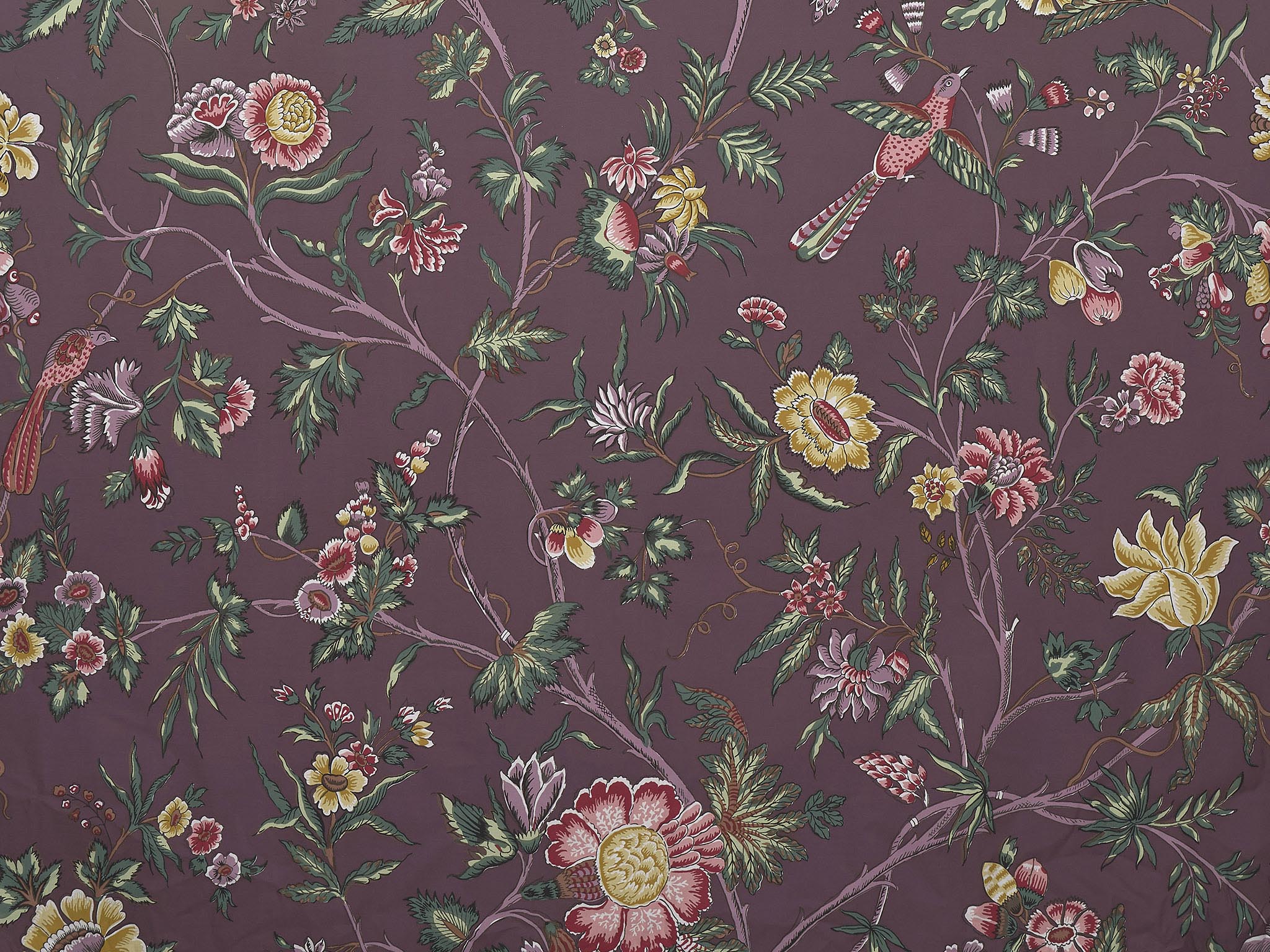 Le Manach L'Arbre Indien Prune Fabric Sample L4568004