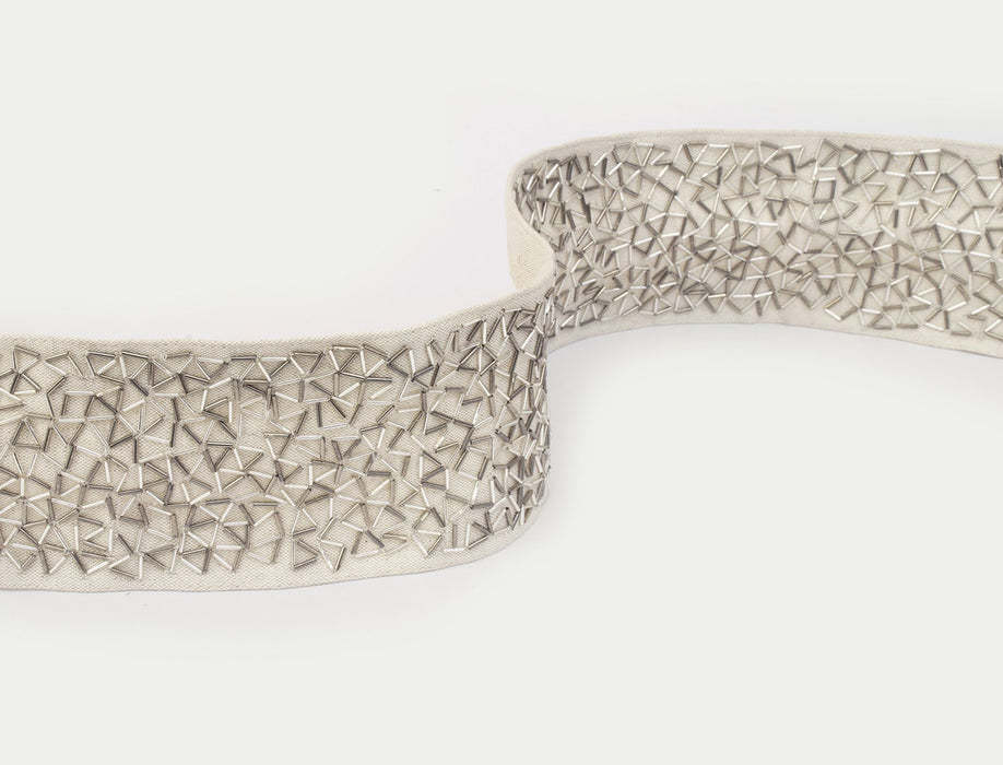 Jim Thompson Dapple Tape  Silver & Flax Trim Sample JT030045001