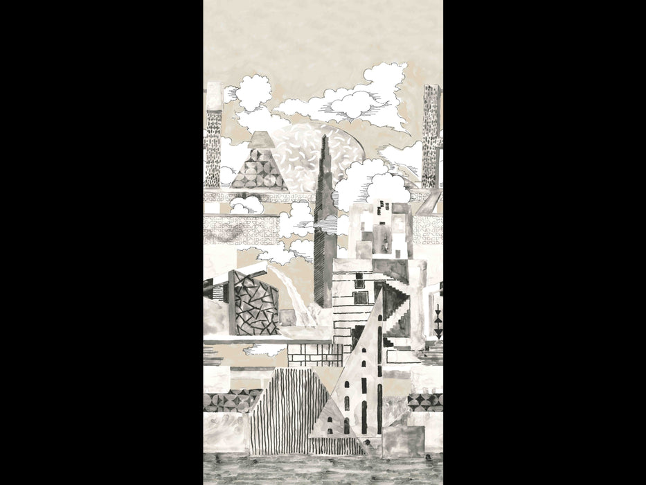 No.9 Thompson Metropolis Toll Coated 3 Drops Sepia Wallpaper Sample N9021042002