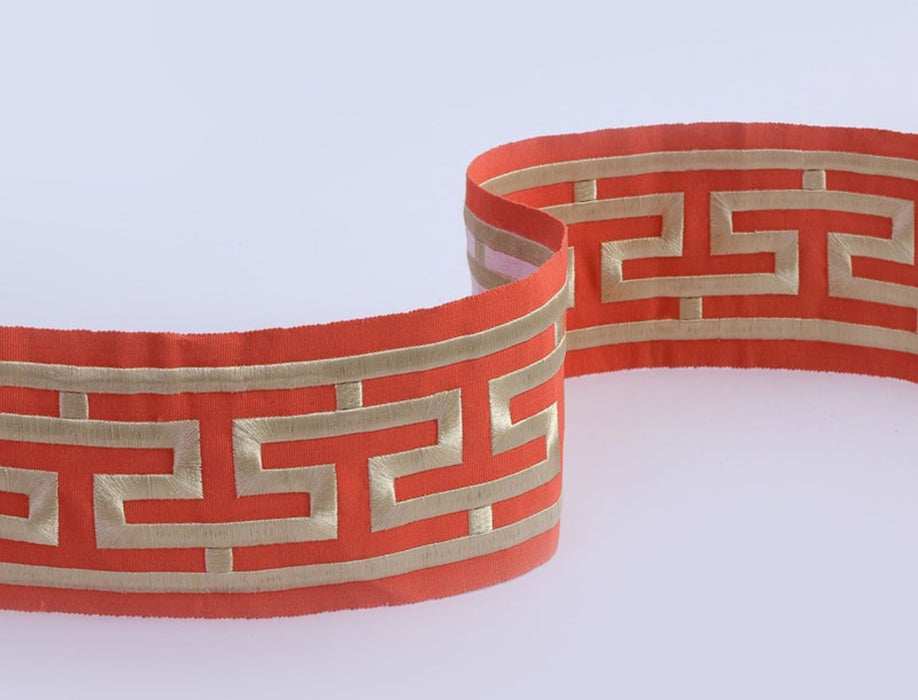 Jim Thompson Labyrinth Tape  Coral Trim Sample JT030022004