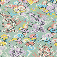 Pierre Frey Dragons De Feu Celadon Wallpaper FP763002