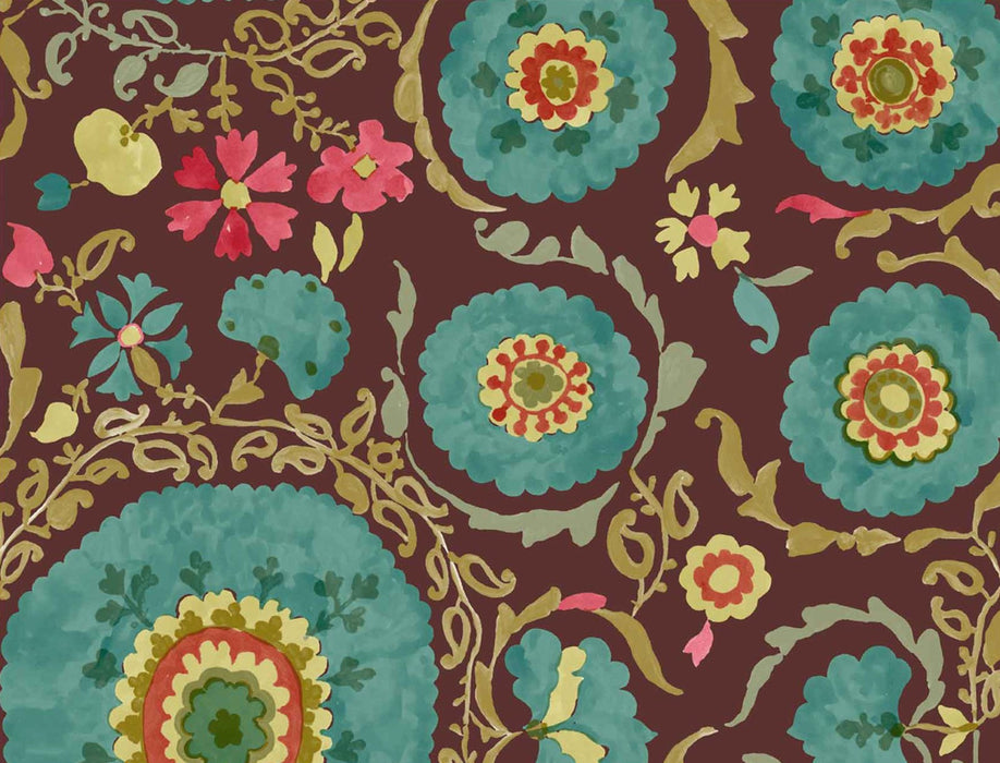 No.9 Thompson Phulkari  Grape Wallpaper Sample N9021035004