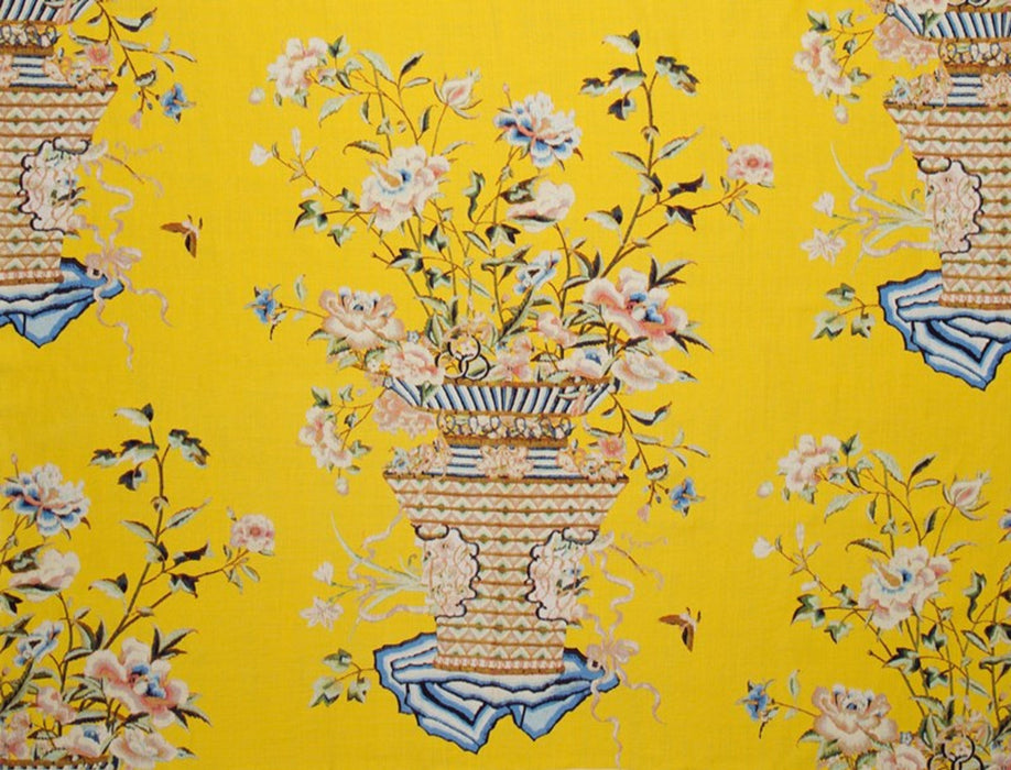 Jim Thompson Broderique Lemon Fabric Sample JT013599001