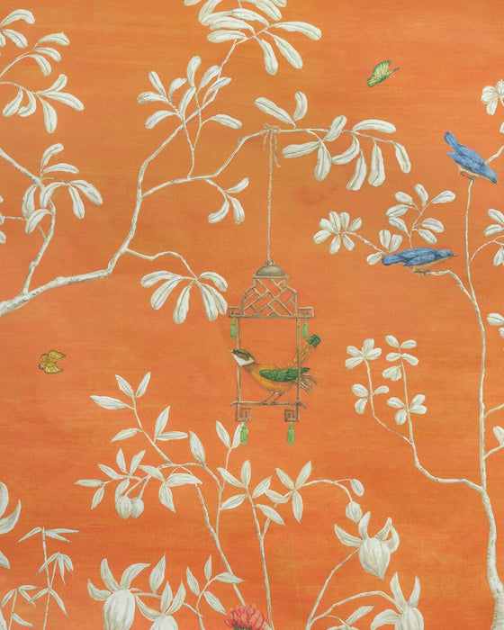 Brunschwig & Fils Jardin Yili Mural Orange Wallpaper P8026104.12.0