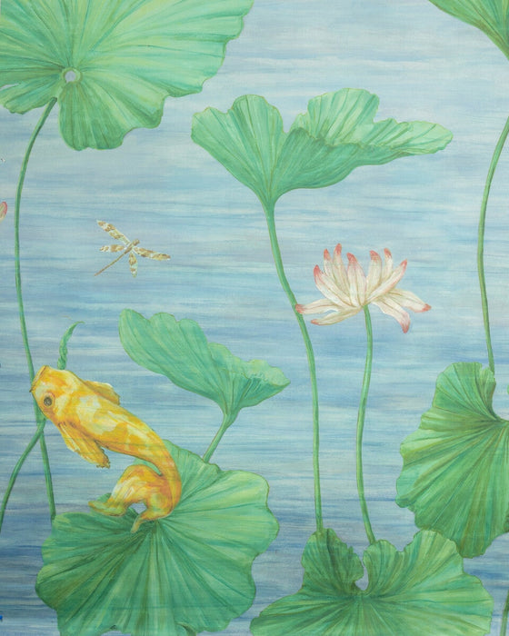 Brunschwig & Fils Koi Pond Mural Blue Wallpaper P8026100.535.0