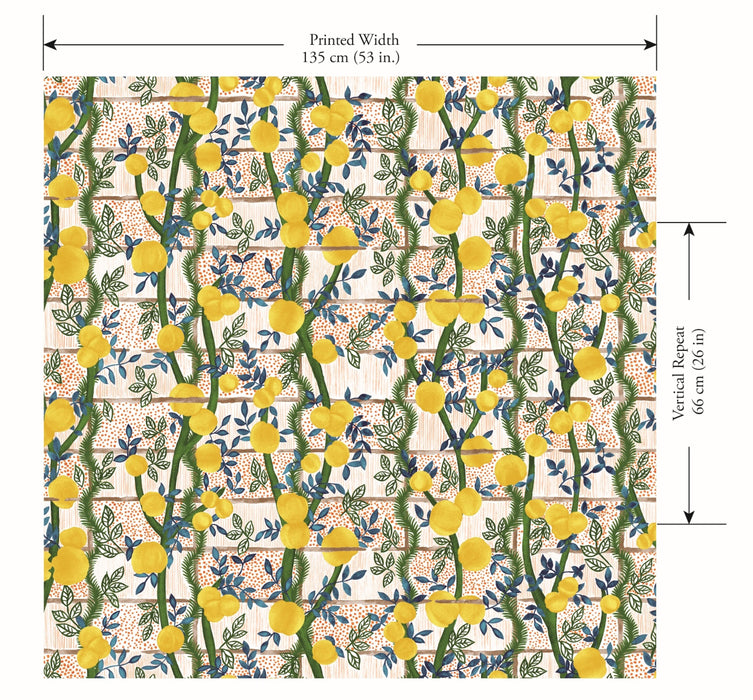 Jim Thompson Garden Party  (Non-Woven) Fruit Punch Wallpaper Sample JT021077001