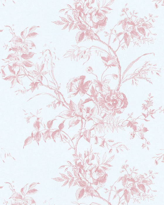 Lee Jofa Tea Rose Toile Wp Rose Wallpaper P2026100.707.0