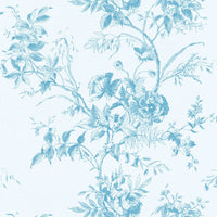 Lee Jofa Tea Rose Toile Wp Blue Wallpaper P2026100.1115.0