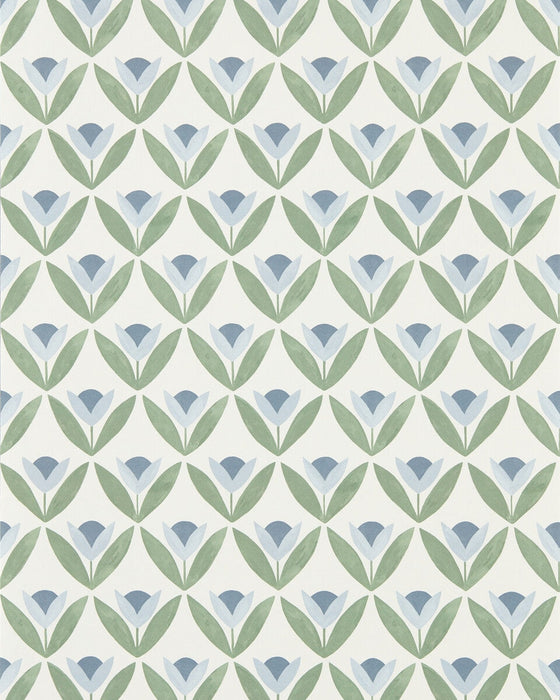 Scion Tulip Trellis Wp Coast Blue Wallpaper NSCW113257.SCN.0