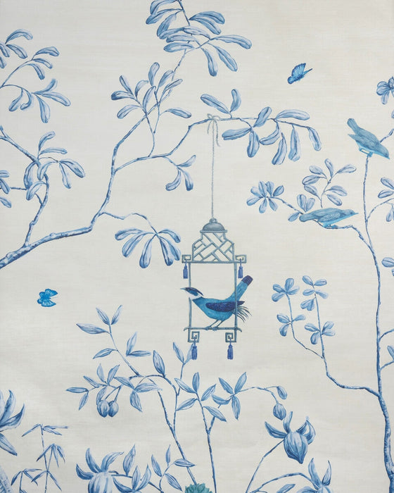 Brunschwig & Fils Jardin Yili Mural Delft Wallpaper Sample LOANER PNL.P8026104-51.0