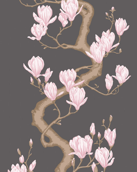 Cole & Son Magnolia Tree Charcoal/Pink Wallpaper Sample 128/1001.CS.0