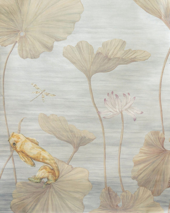 Brunschwig & Fils Koi Pond Mural Met Slate Wallpaper Sample LOANER PNL.P8026101-11.0
