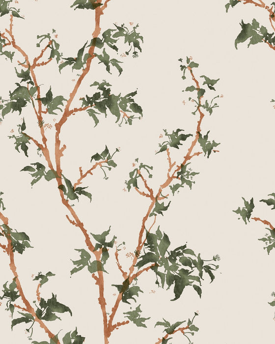 Cole & Son Chinese Branch Leaf Green Wallpaper Sample 128/3013.CS.0