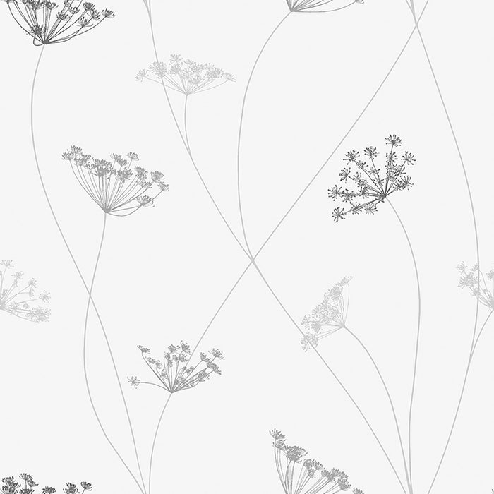 Schumacher Queen Anne White Wallpaper Sample 9303