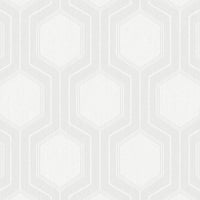 Schumacher Graphic Hexagon Bone Wallpaper 9305