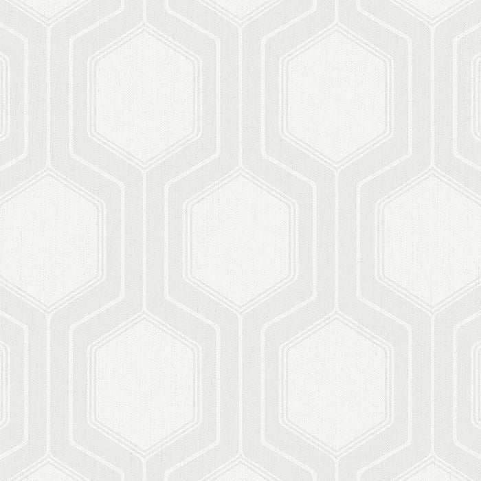 Schumacher Graphic Hexagon Bone Wallpaper Sample 9305
