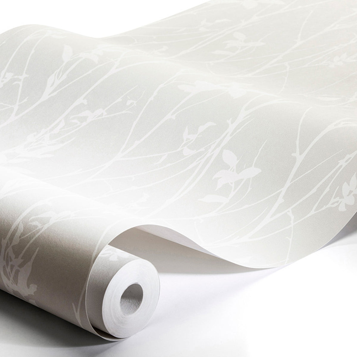 Schumacher Botanical Whisp Grey Wallpaper Sample 9319