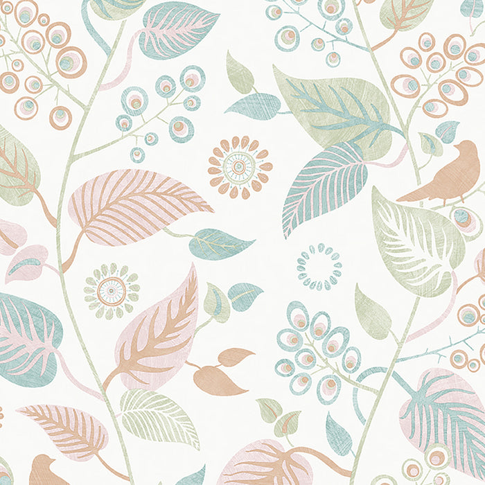 Schumacher Leaf Rhapsody Multi Wallpaper Sample 9330