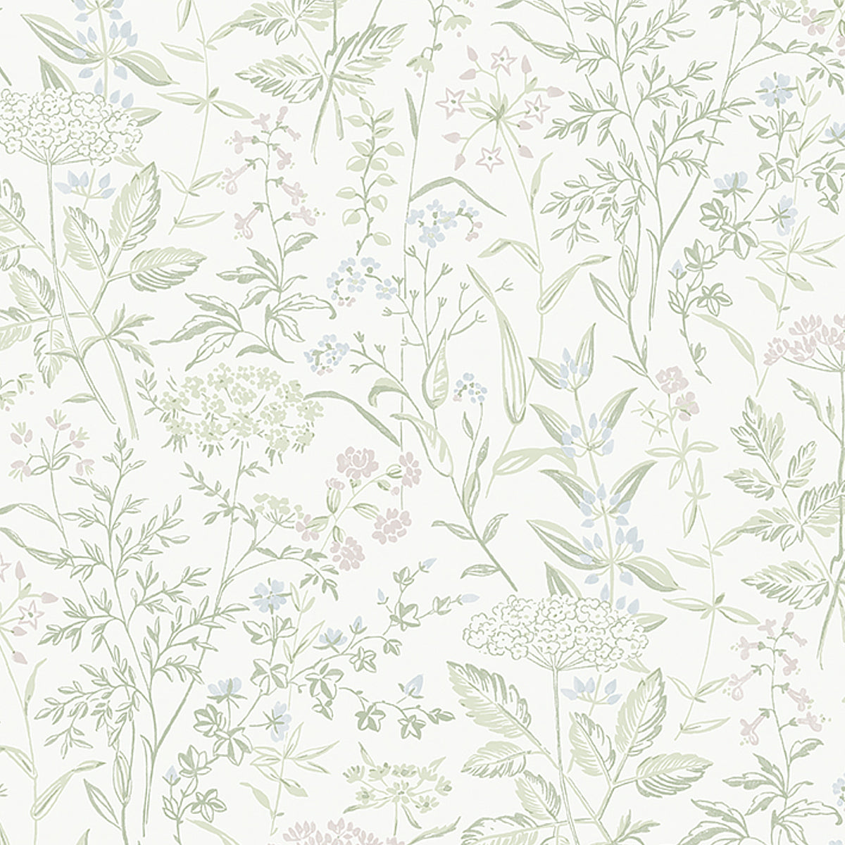 Schumacher Delicate Dance Leaf Wallpaper Sample 9336