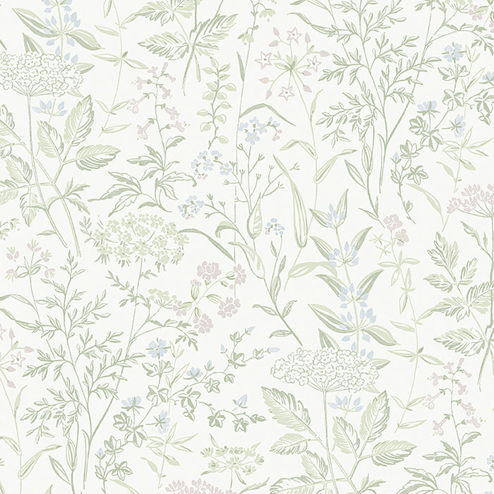 Schumacher Delicate Dance Leaf Wallpaper Sample 9336