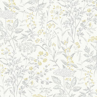 Schumacher Delicate Dance Grey And Yellow Wallpaper 9337