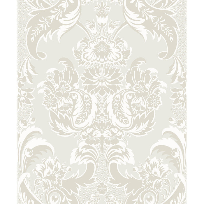 Cole & Son Wyndham White And Pearl Wallpaper Sample 94/3015.CS.0
