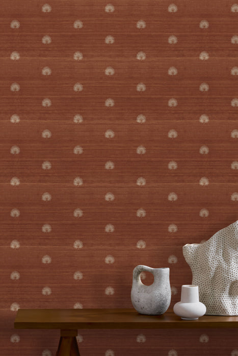 Jim Thompson Golden Sabal Clover Leaf Wallpaper Sample JT021096001