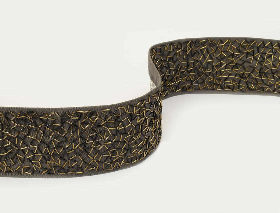 Jim Thompson Dapple Tape  Black Gold Trim Sample JT030045002