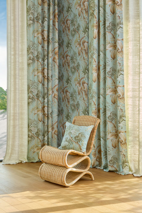 Jim Thompson Palm Leaves Pale Aqua Fabric JT013981002
