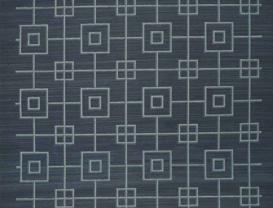 Jim Thompson Shadowbox  Navy Wallpaper Sample JT021074006
