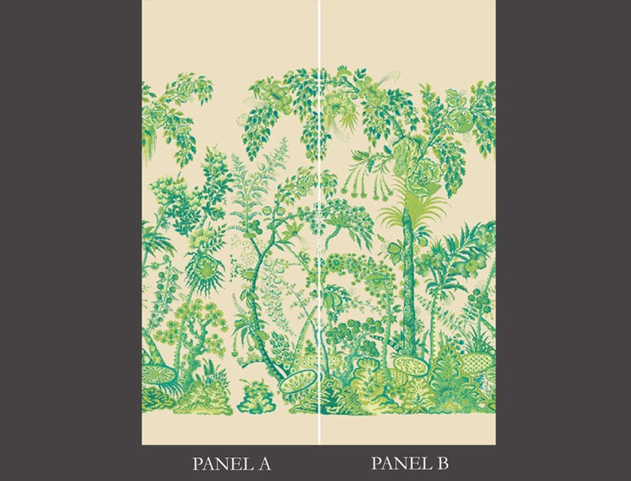 Jim Thompson Palampore Panel A & B  Palm Leaf Wallpaper Sample JT021041004