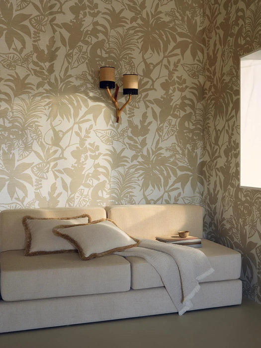 Pierre Frey Happy Monkey Argile Wallpaper Sample FP495004